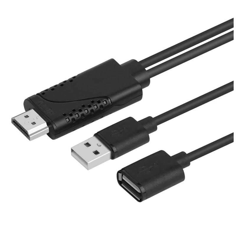 2 In 1 USB Female Ke HDMI-Kompatibel dengan Kabel Adaptor HDTV Pria 1080P Digital AV HD TV Proyektor Menampilkan Penggantian Konverter