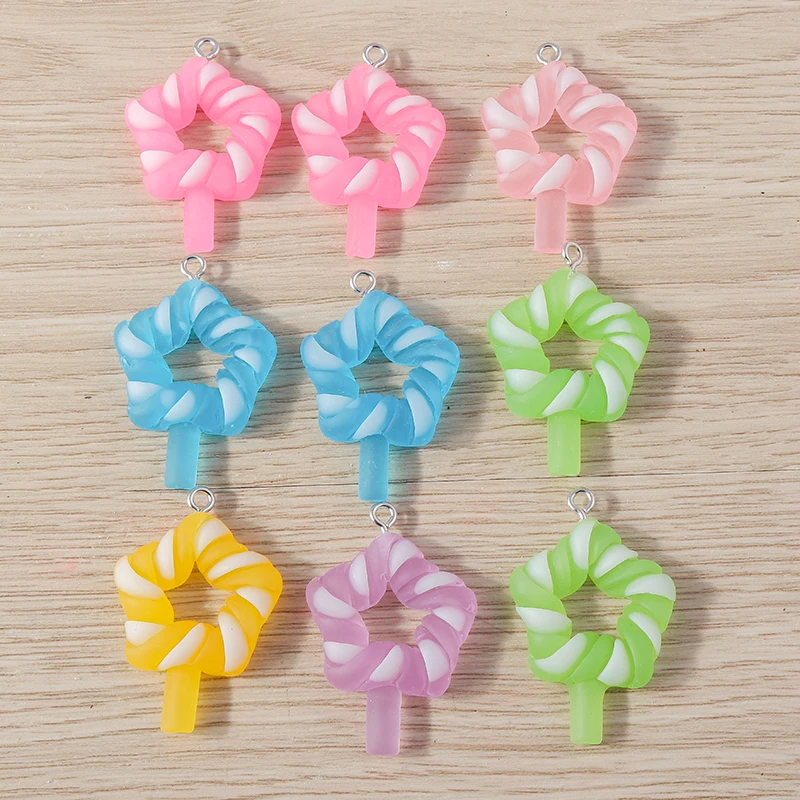 Tusember 15 pz Carino Resina Colorata Caramella Dolce Lecca-lecca Fascino per Orecchini Risultati FAI DA TE Creazione di Gioielli Collana Portachiavi Ciondolo