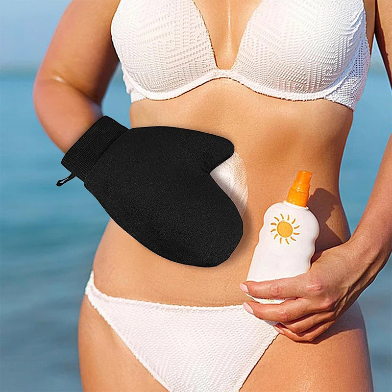 New Tan Mitt Body Lotion Glove Self Tanning Mitt Double Sided Prevents Sticky Hands Applicator Portable Quick Dry Flocking Glove - view 2