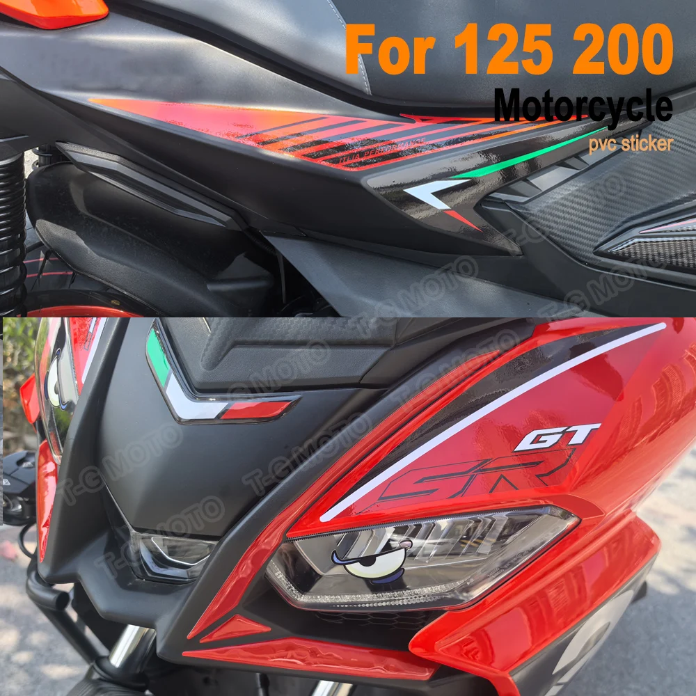 

Наклейки на переднюю часть мотоцикла Aprilia SR GT 125 200 Sport Replica, аксессуары для кузова мотоцикла/скутера, водонепроницаемые наклейки на крылья