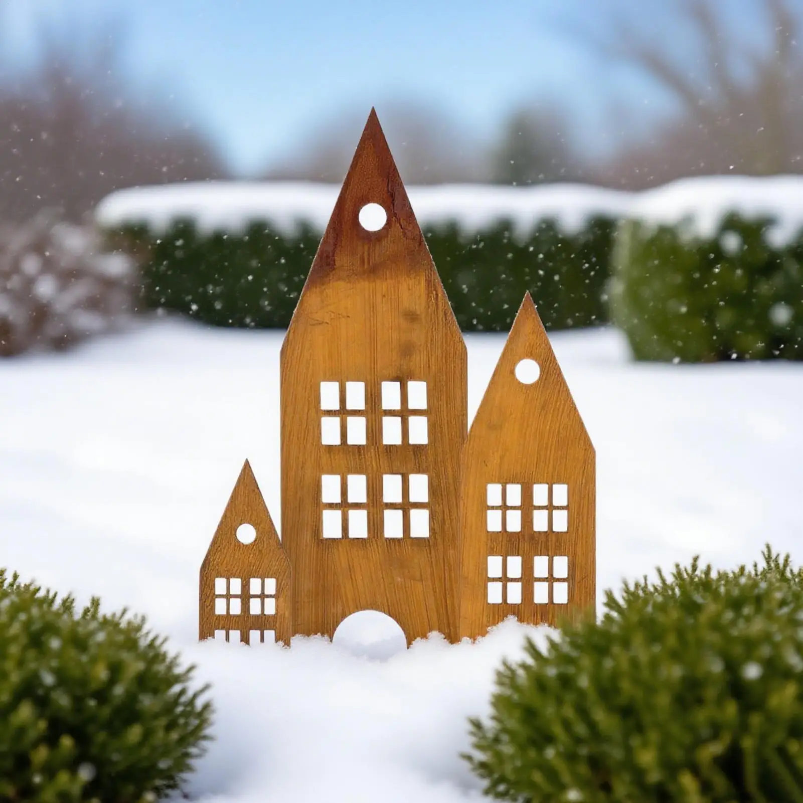 

Decorative Metal Garden Stakes Metal Garden Stake Decor For Outside Iron Art Flat Statue Sticks Ornament Rust-Proof For