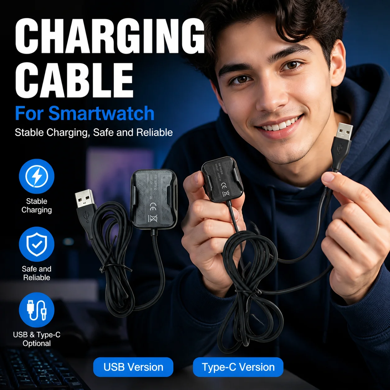 Whoop 5.0 Charger USB Type C Charging Cable ECG Version Compatible Fitness Tracker Replacement Dock Portable Power Accessories