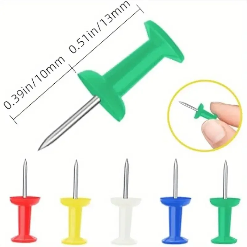 50/100/200/500 Uds. De chinchetas de colores en caja, tableros de dibujo, chinchetas, chinchetas de Metal, papelería, regalos de oficina