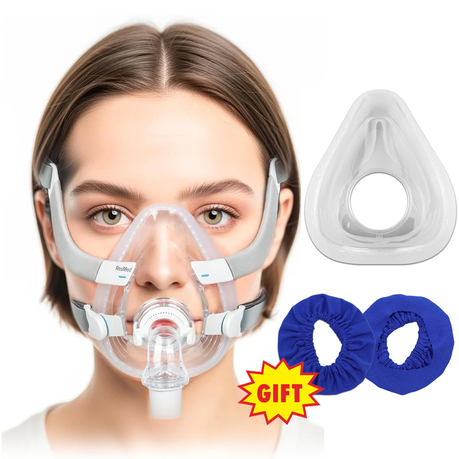 

1 шт. CPAP-маска для AirFit F20, сменная полнолицевая маска, чехлы для носа и рта + 2 шт., вкладыши для носовой маски CPAP, чехлы для масок CPAP, подушечки
