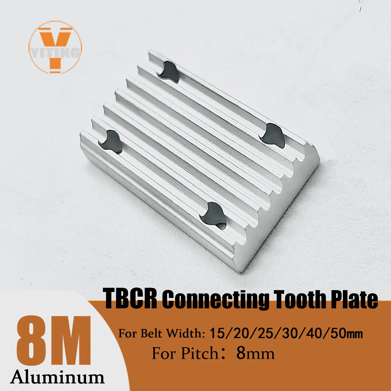 8M HTD open belt TBCR 1pc toothed plate 8M-HTD belt width 15/20/25/30/40/50mm aluminum alloy connecting plate buckle plate