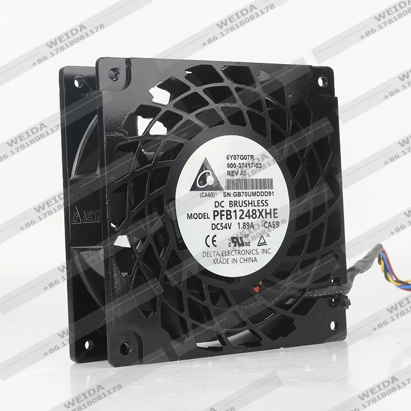 New original genuine Delta PFB1248XHE four-wire 12038 54V 1.89A 12CM high-pressure forced cooling fan