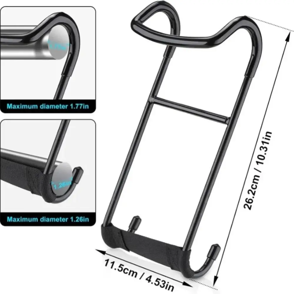 1Pc 250lb Capacity Dumbbell Spotter Hooks Heavy-Duty Thickened Multi-function Weight Assist Bar Black Non-slip view 6