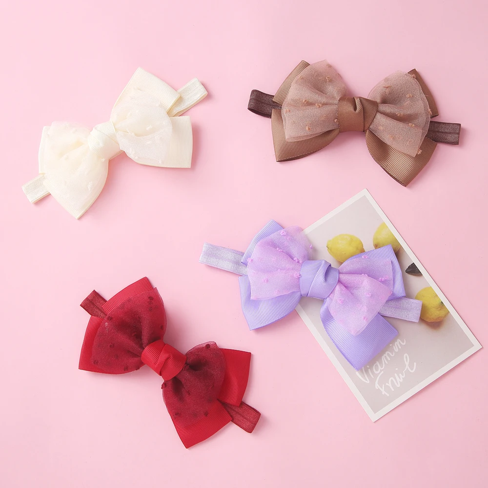 

Fashion Candy Color Baby Bow Headbands Baby Girls Cute Sweet Hair Bands Elastic Children Turban Headwear kids Hair Accessories