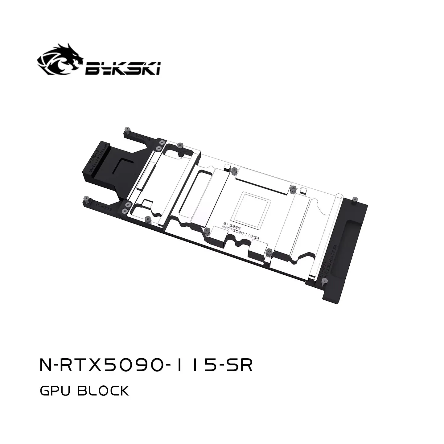

Водоблок Bykski для видеокарты NVIDIA RTX5090 32G DDR7, цельнометаллический, из красной меди T2, N-RTX5090-115-SR
