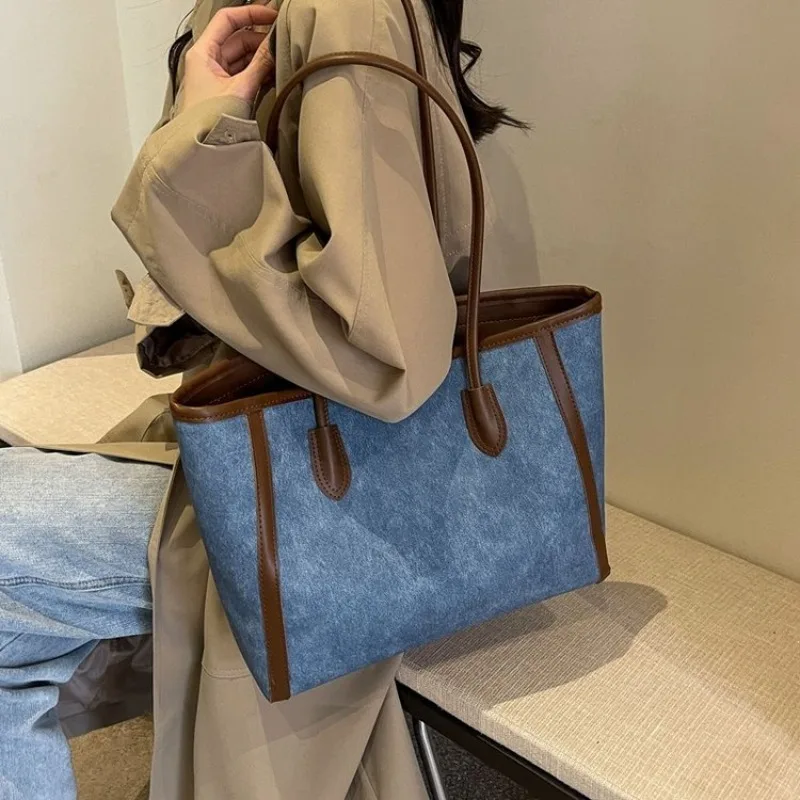 

Student School Leather Ladies Tote Bag Classic Paris High End Vintage Craft Casual Crossbody Messenger Bag Practical Teen Girls