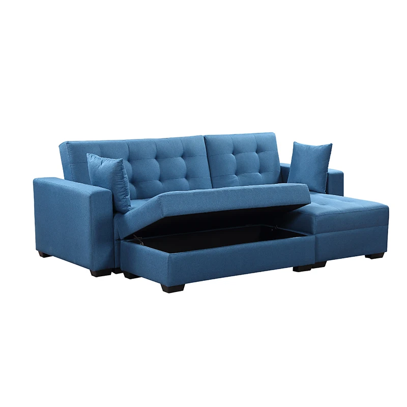 

Furniture Sleeper Convertible Chaise Lounge Sofa Modern Fabric Living Room L-Shaped Corner Storage Sofa Bed Set with Ottoman