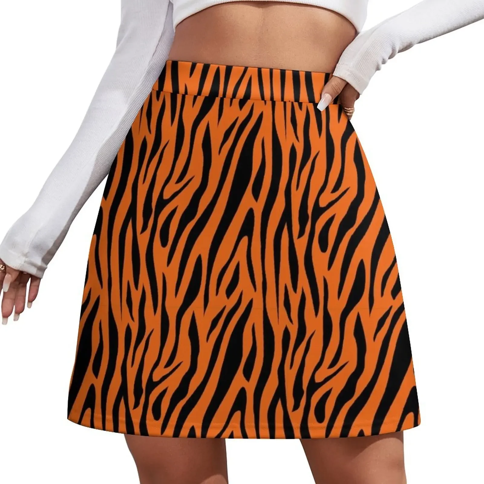 

tiger orange pattern Mini Skirt skirt women skirts for woman elegant dresses for women Mini Skirt