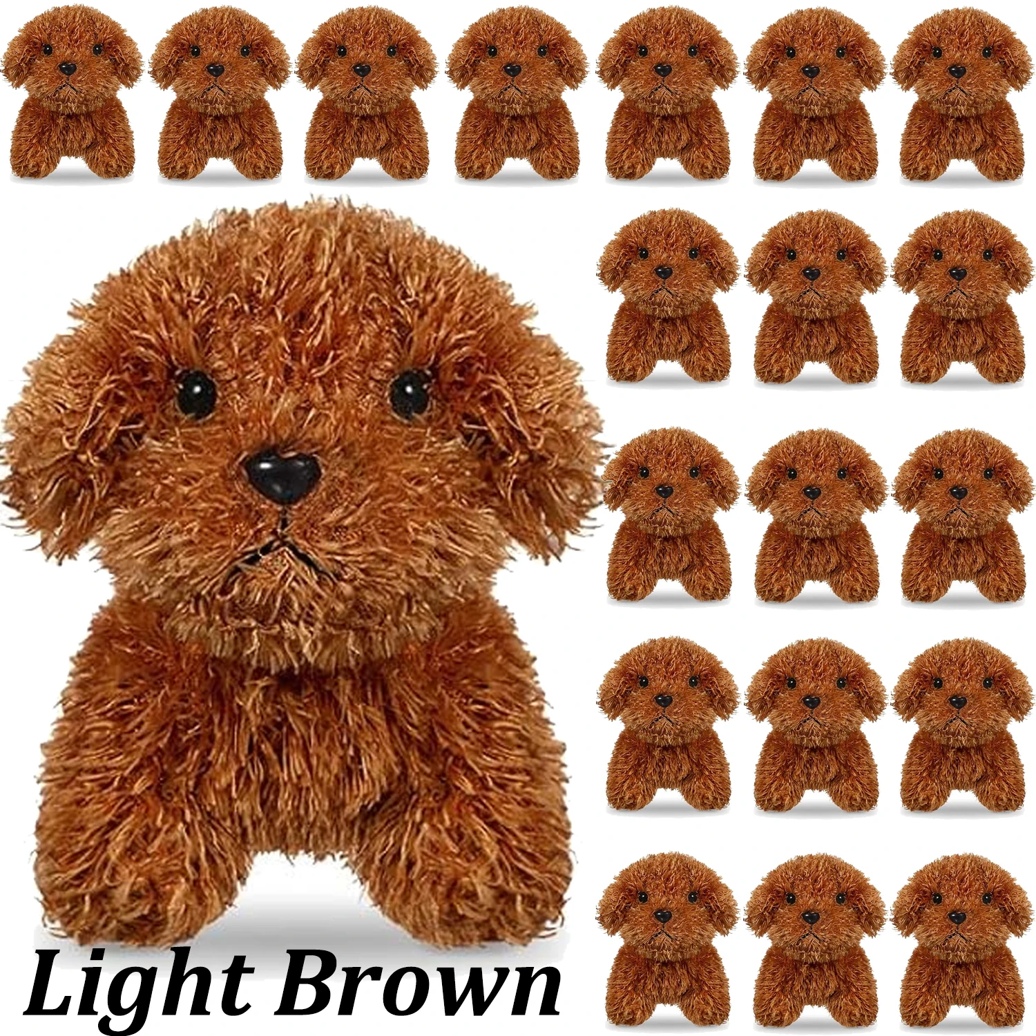 12-24PCS Teddy Hond Knuffels Gevulde Puppy Honden Zachte Poedel Pop Dier Huisdier Speelgoed voor adopteren een Puppy Feestartikelen Verjaardagscadeautjes