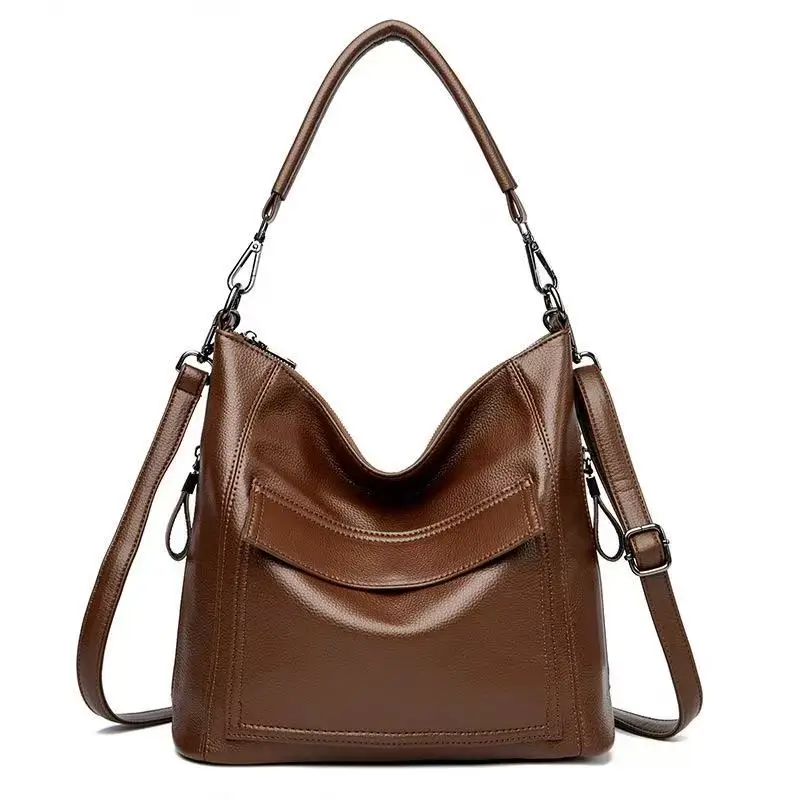 حقائب كتف ذات مقصورة داخلية ناعمة 2025 حقائب عالية الجودة بألوان متباينة للنساء حقائب يد نسائية بسحاب على الموضة H01