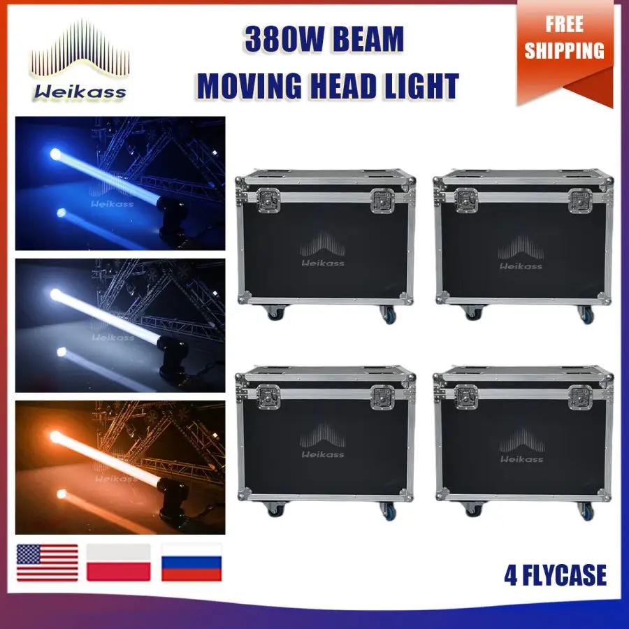 

No Tax 4Pcs Flycases For Colorful Gobo DJ Disco Stage Sharpy Beam 380W 18R Moving Head Light Beam Moving Head 380w