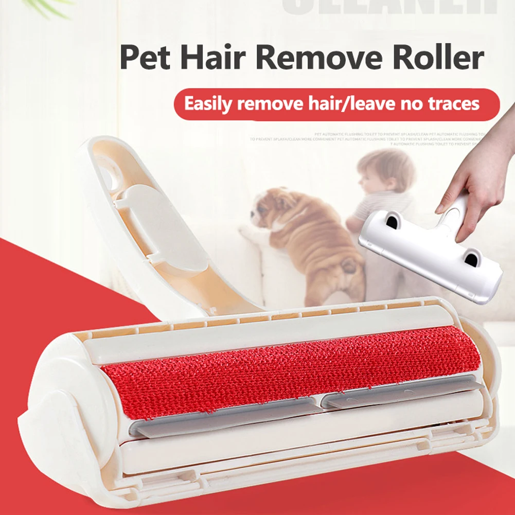

2-Way Pet Hair Remove Roller Dog Hair Remover Brush Carpet Cleaning Brush Pets Lint Sticking Roller Clothes Cleaner Brushes