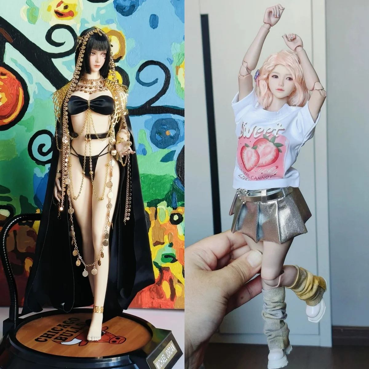 

【Clothing Only】1/6 Scale Female Soldier Clothing Accessories Metal Chain Leather Suit Off-shoulder T-shirt Fit 12''Action Figure