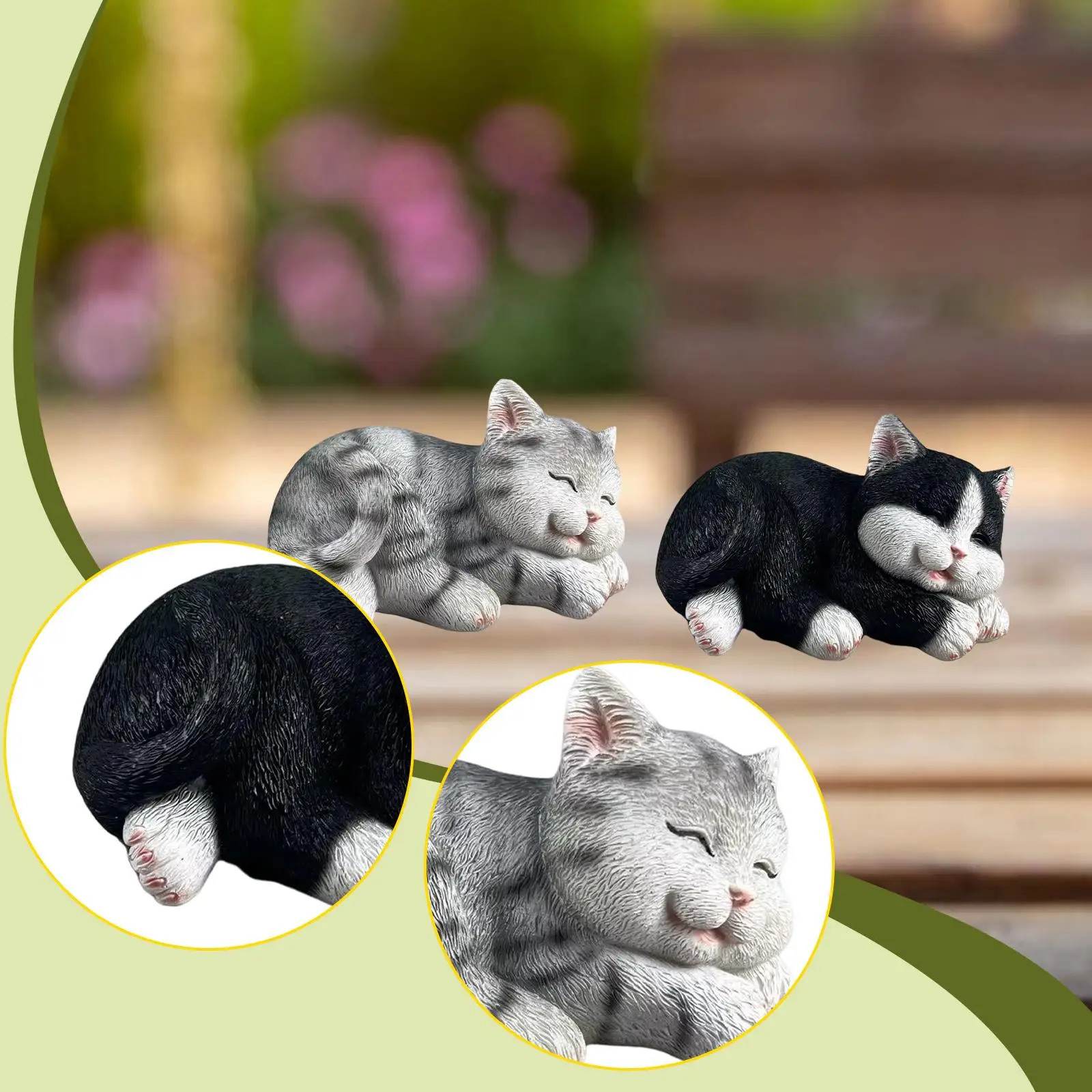 

Фигурка кошки, милое маленькое креативное украшение для газона для стола, пейзажа снаружи