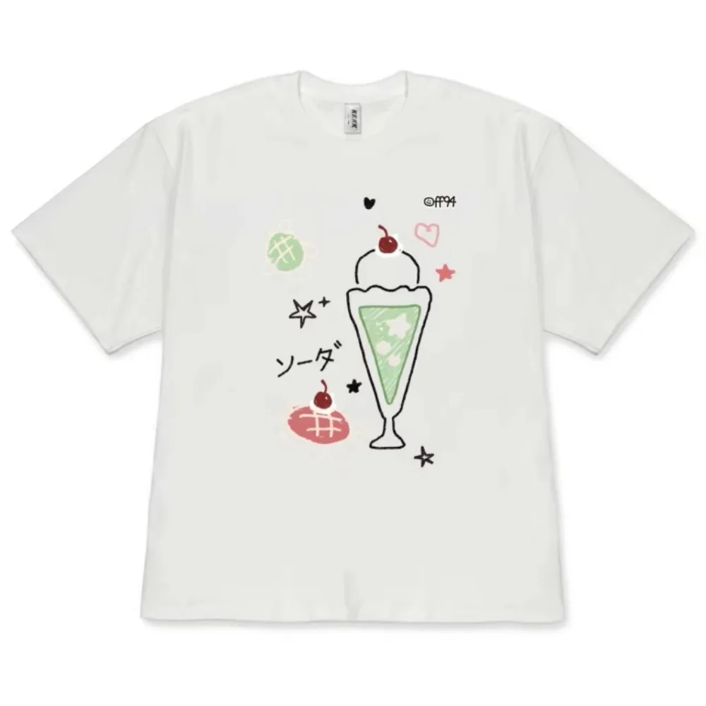 Minimalist Cute Turtle Doodle Graphic T-Shirt Kawaii Soda Float Print Short Sleeve Casual Tee Men Women Aesthetic Tops Stylish