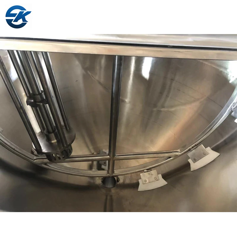 400 Liter Stainless Steel Vertical Electric Gas Steam Heating Jacketed Kettle With Agitator And Homogenizer