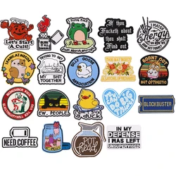 Quote Embroidered Patches For Clothing DIY Badge Adhesive Patches Cartoon Patches On Clothes Stickers Appliques