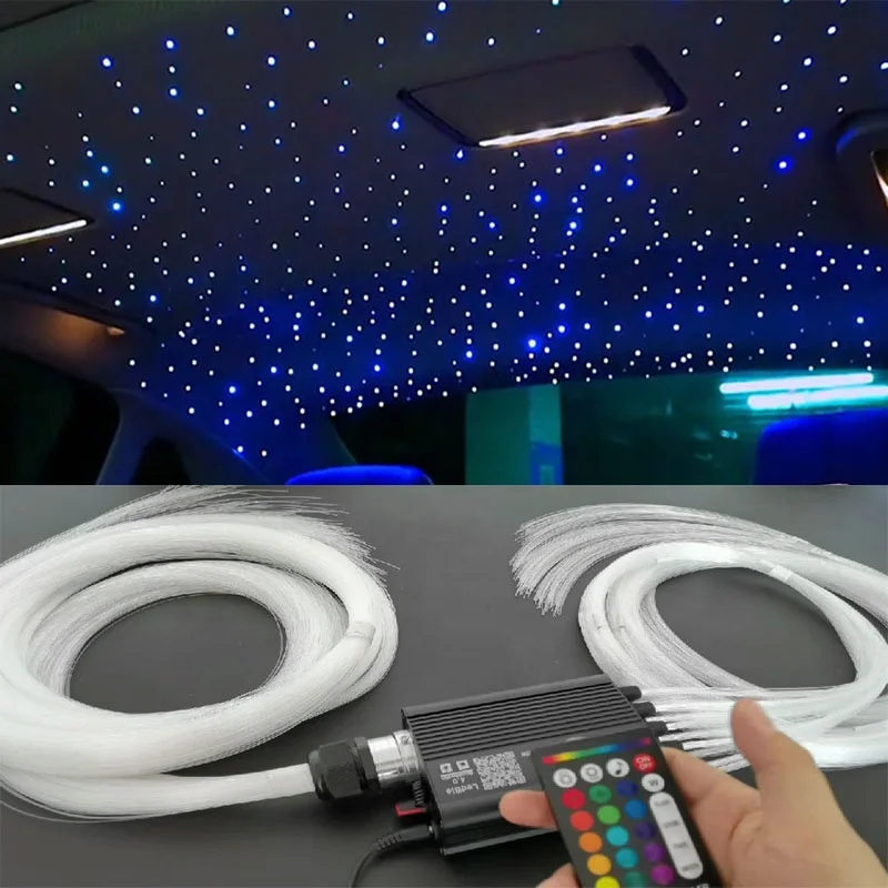 

Hot sell 12v 16w APP RGBW Car Roof Starry Sky Shooting Star Light Engine Kit LED Fiber Optic Star Light