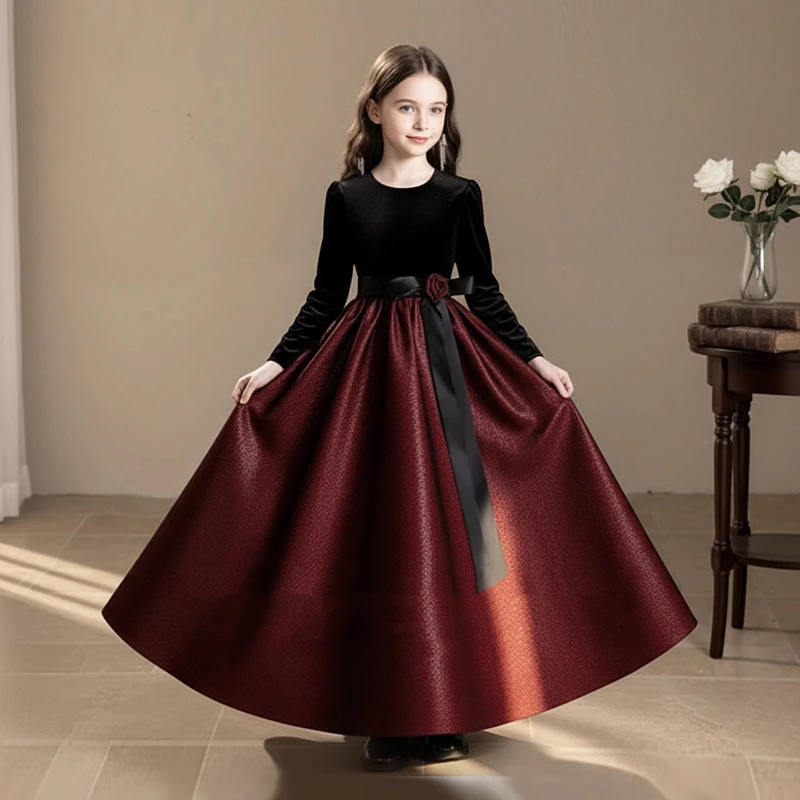 2026 Kids Formal Princess Dress New Elegant French Style Children Girls Birthday Runway Piano Performance Pageant Gown Costum
