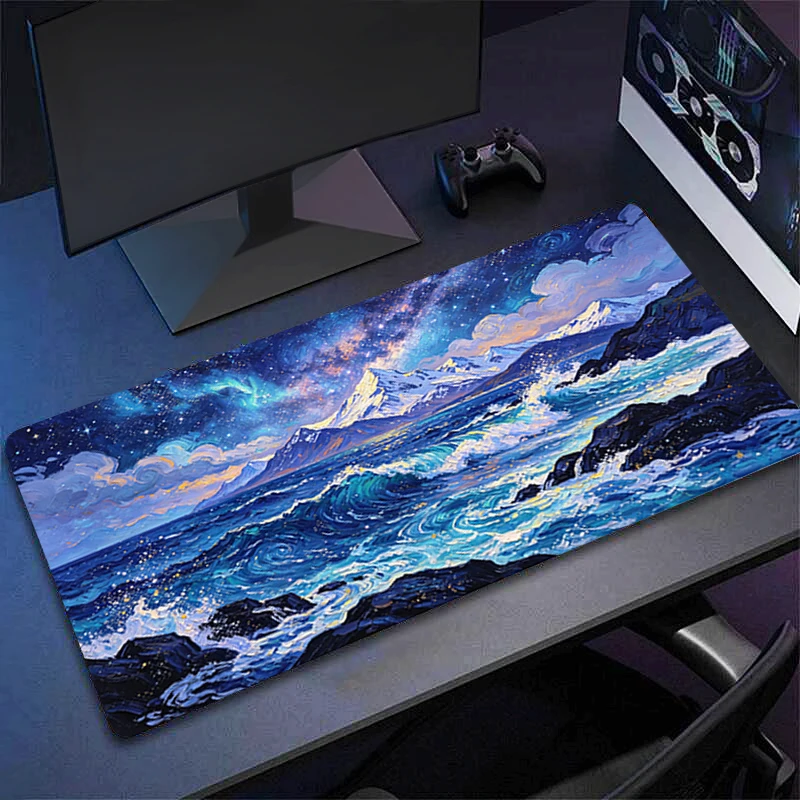 Mouse Pad Abstract Oil Painting Anime Carpe Large PC Gamer Computer Mausepad Varmilo Keyboard Gaming Accessories Desk Mat