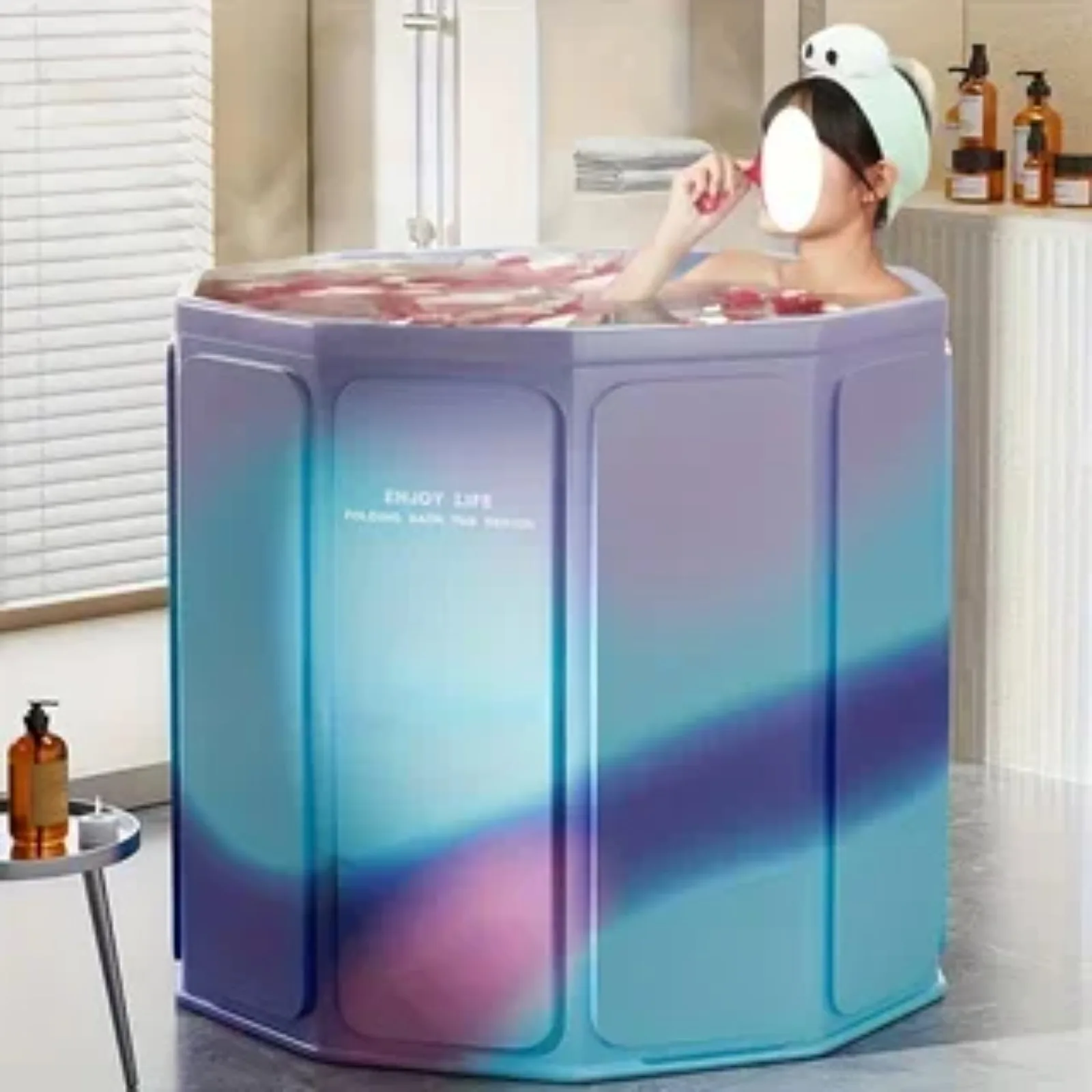 

Вертикальная складная ванна для мгновенного хранения, необходимая для путешествий и аренды, складная ванна для взрослых, портативная ванна для ванны