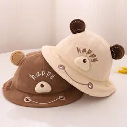 Autumn Baby Kids Bucket Hats Summer Embroidery Letter Child Sun Panama Cap Boy Girl Outdoor Beach Fisherman Hat