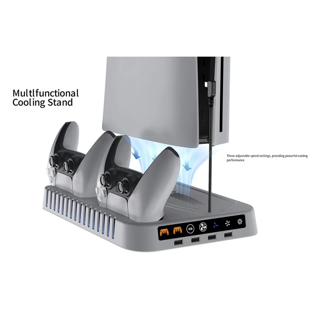 ■★New Arrival Fashion  For / Slim/ Pro Stand with Headphone Hook Cooling Stand Controller Charging Station for with Cooling Fan