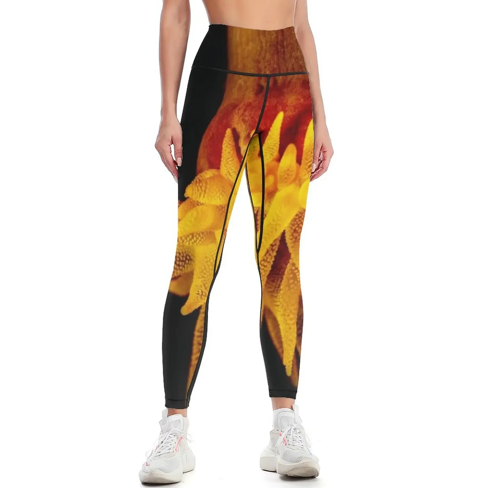 

Yellow Corals Leggings sportswear for gym workout clothes for trousers Female legging pants Womens Leggings