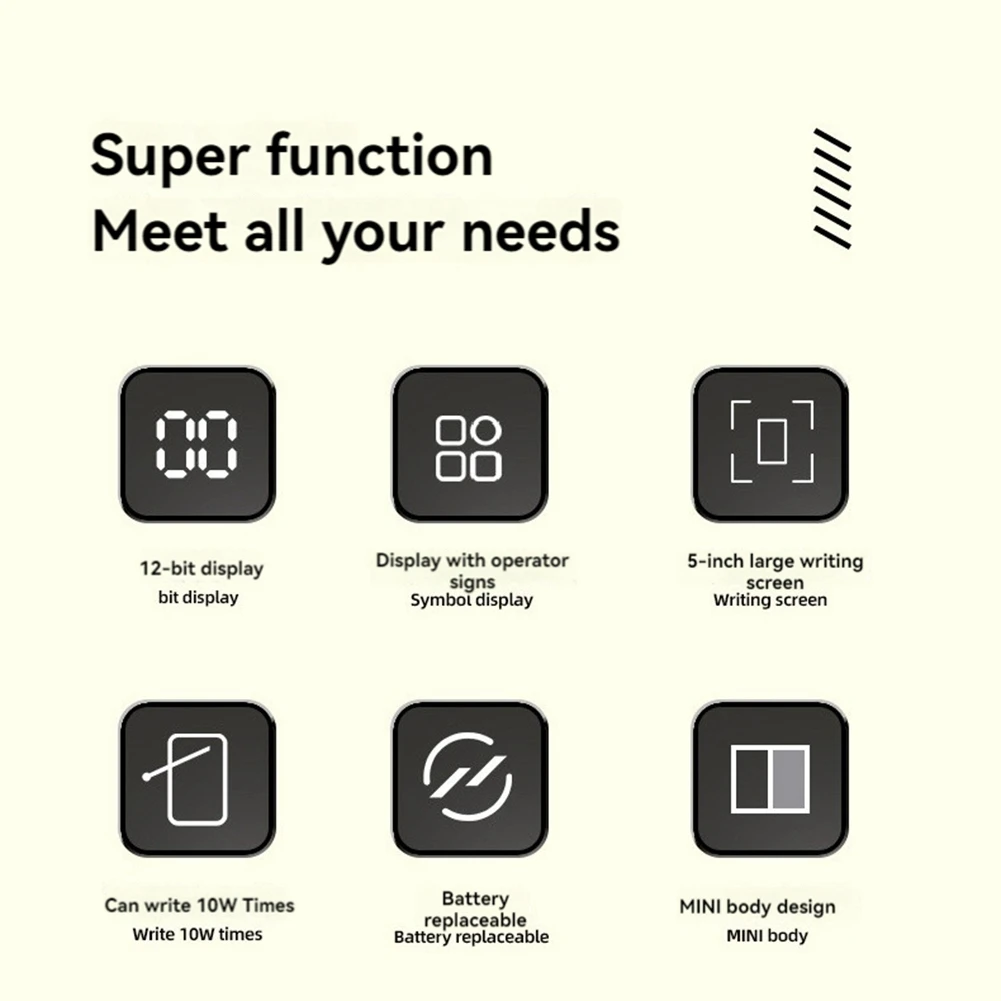 Calculator With Writing Board 12 Digits LCD Display Desktop Calculator Portable Calculator For Office School And Home