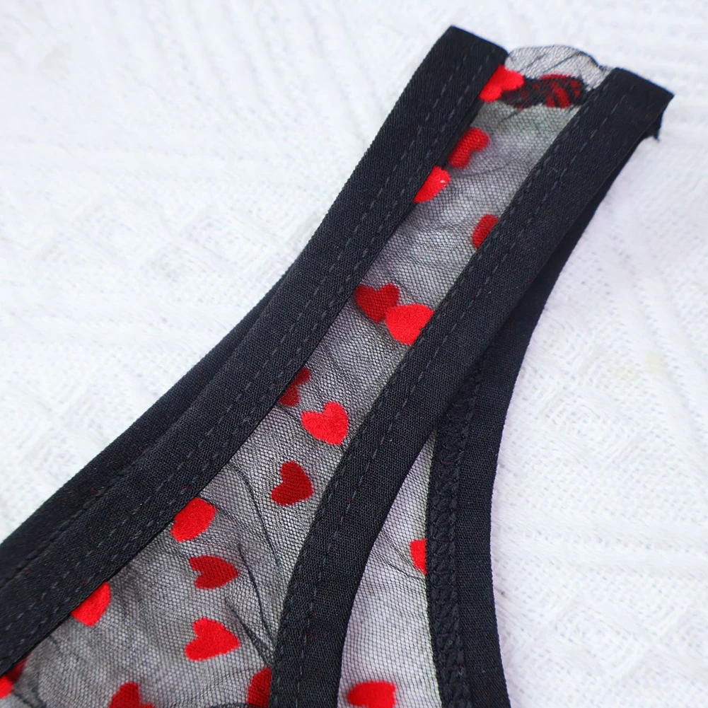 

See Through Thong Breathable Briefs Everyday Use Stylish Underwear Classic Print Design Men See Through Underwear