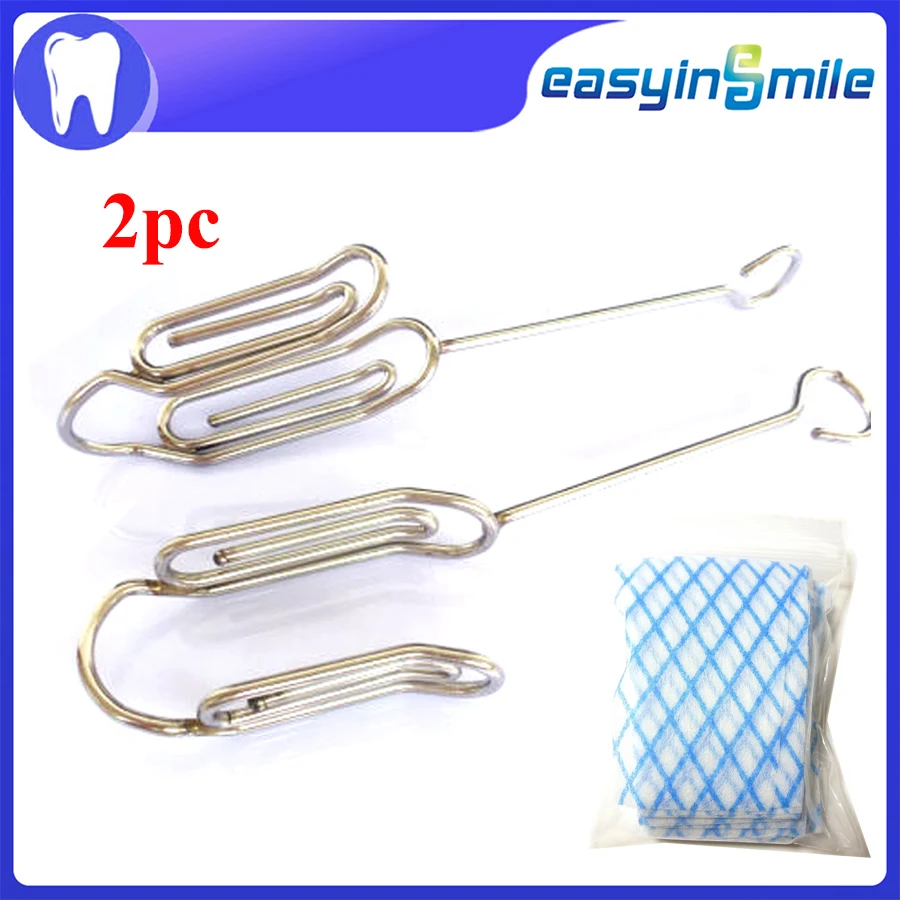 

2Pcs Dental metal Bite Tray 15cm Denture Stainless Steel Orthodontic Impression Tray + 50 Adsorbent Pads