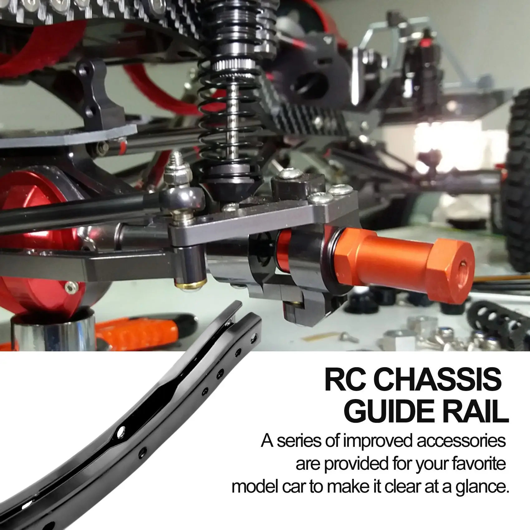 BAAA-2 Pçs/set Trilhos de Estrutura de Chassi de Aço para AXIAL SCX10 90027 SCX10 II 90046 90047 RC Carro Crawler Truck Modelo de Veículo