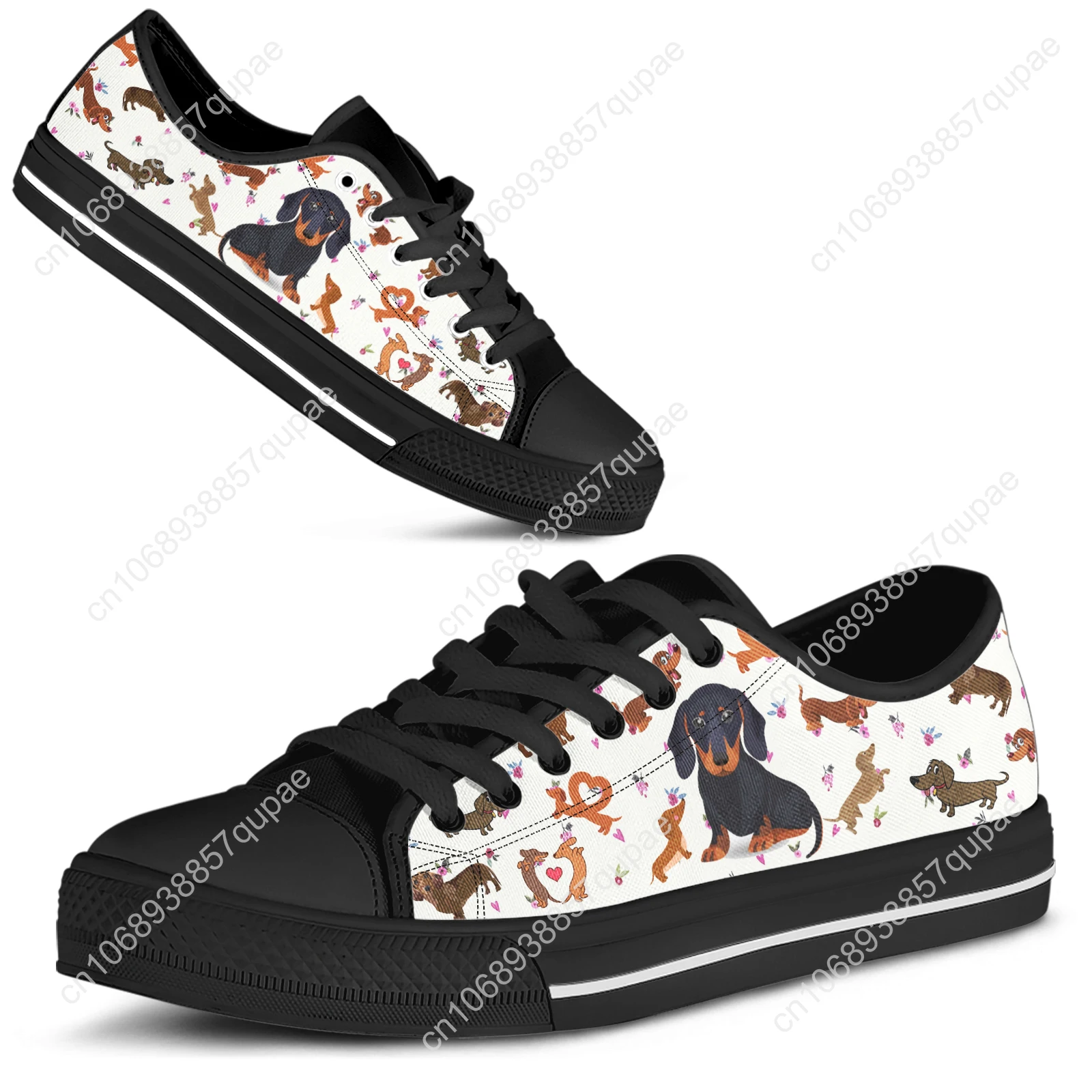 Lovely Dachshund Lightweight Low Top Shoes Women Teenager Sneakers Canvas High Quality Sneaker Casual Customized Couple Shoe