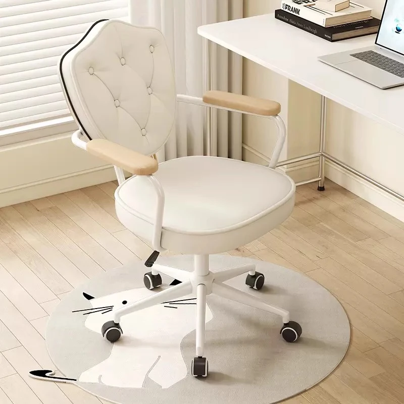 Luxury Leather Office Chair Vanity Nordic Bedroom Low Dresser Office Chair Student Reading Kids Sillas De Oficina Home Furniture