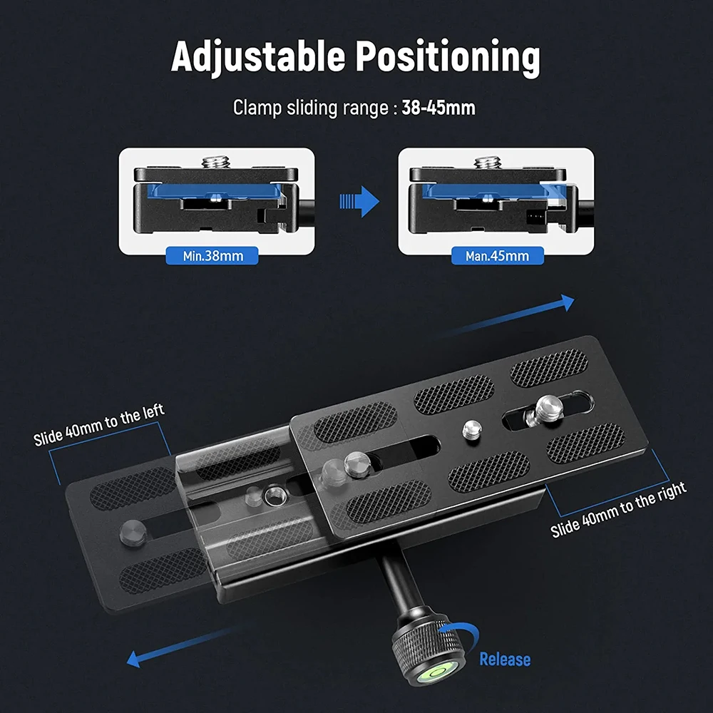 BEXIN QR120 كاميرا المشبك عدسة دعم الإفراج السريع لوحة طويلة المشبك جبل قوس محول كليب ل Arca ترايبود الكرة