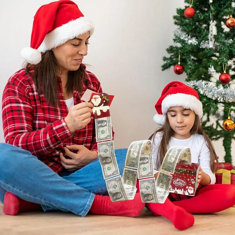 Christmas Money Holders For Cash Money Box Holiday Cash Box Home Decor Pull Out Box Money Holder Merry Christmas Box Santa