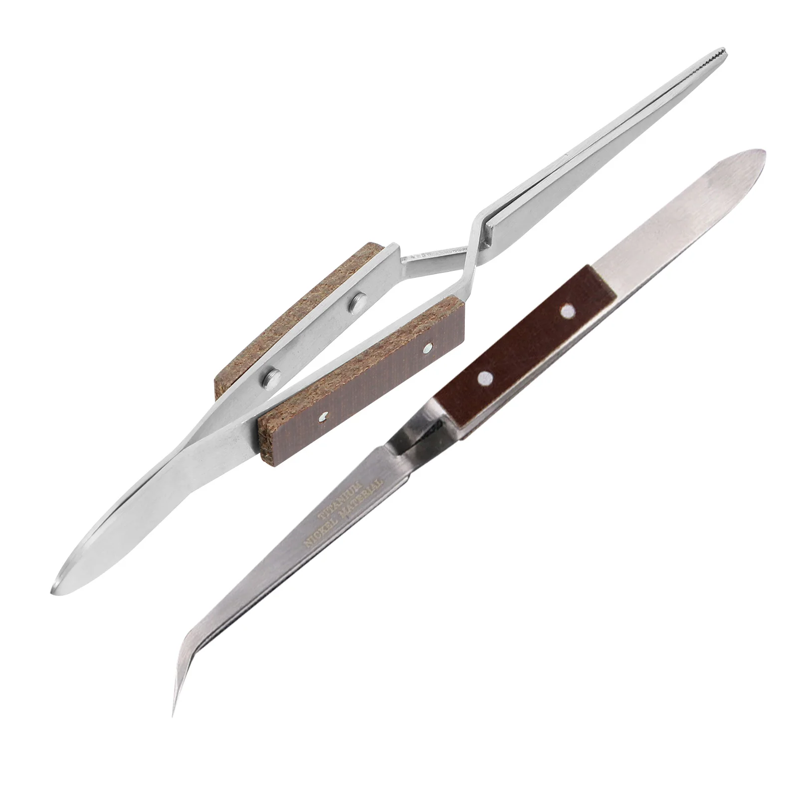 

2Pcs Heat Resistant Solder Tweezers Stainless Steel Curved Straight Tips Precision Jewelry Making Crafting Electronics Repairing