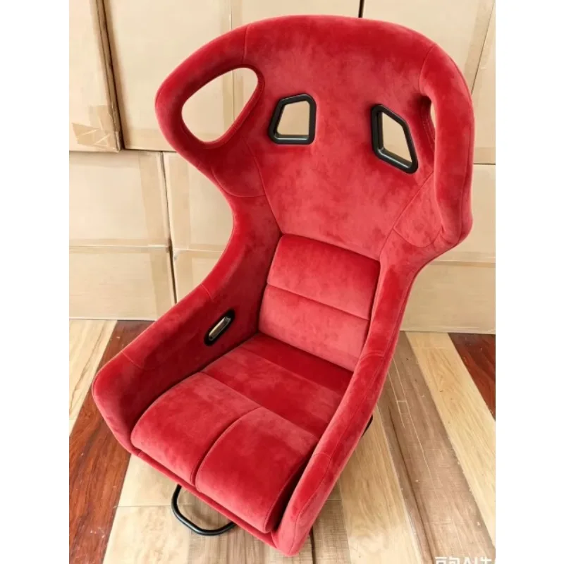 1070 Universal BLACK Suede Luxury Aviation Racing Car Seat For Motorhome Adjustable Angle-High Protective Modified Seats