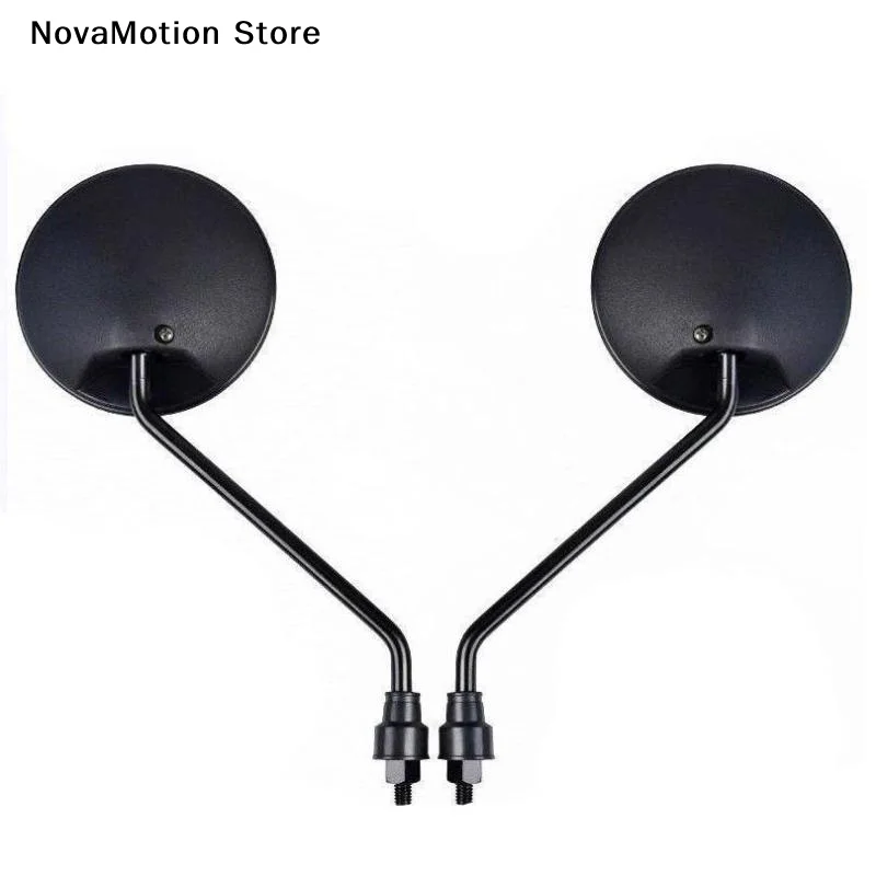 [NM]1Pair Universal Bike Handlebar Mirror 22mm Rounded Side Back View Mirror Motorbike E-bike Scooter 8mm Rearview Mirrors[NM]