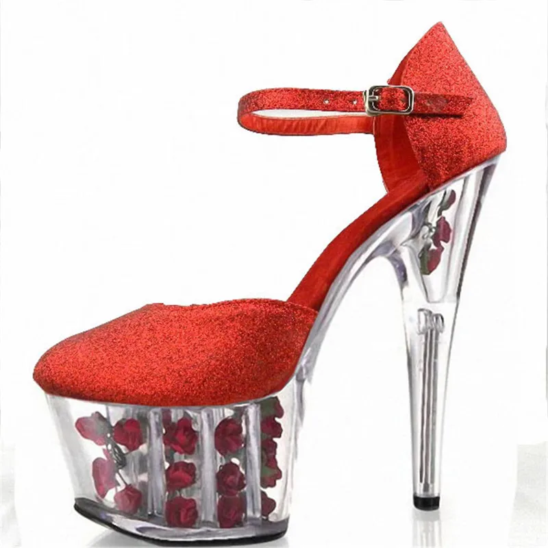 

Ankle Strap Flower Sole Design 15CM High Heel Shoes, Pole Dance Shoes, High Heel Wedding Shoes, dance shoes