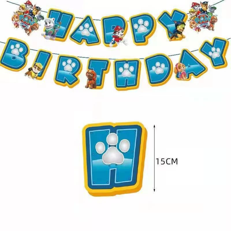 Neue Paw Patrol Geburtstagsparty-Dekorationen: Pappteller, Becher, Servietten, Tischdecke, Tischgeschirr, Paw Patrol Happy Birthday Party-Zubehör – Detail 21