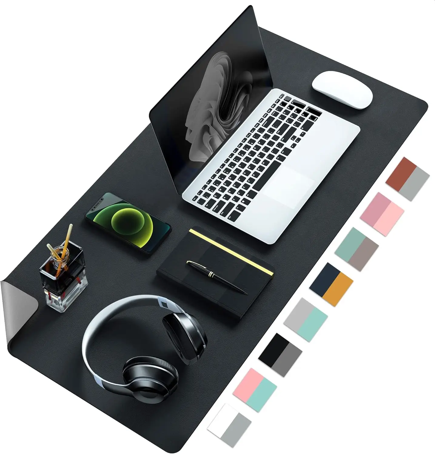 

Double-Sided PU Leather Desk Pad - Non-Slip Large Mouse Pad & Desk Mat for Office, Home, Easy to Clean Durable Surface