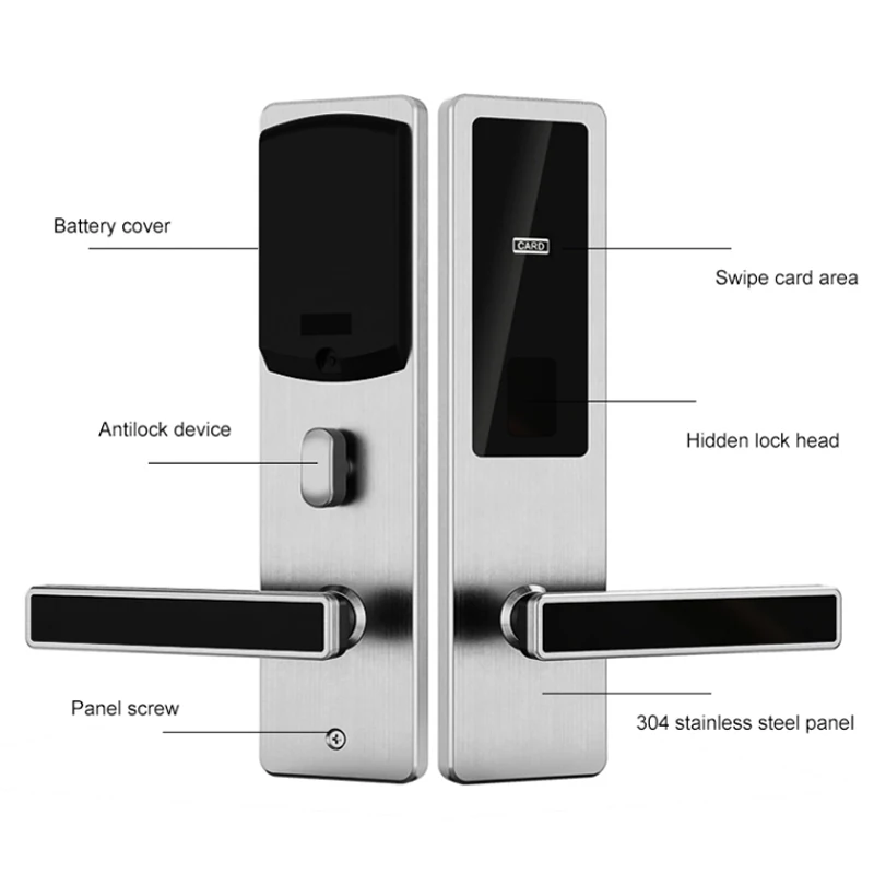 Economical hotel nfc door lock with 4PCS aa battery case guangdong-hyh hardware