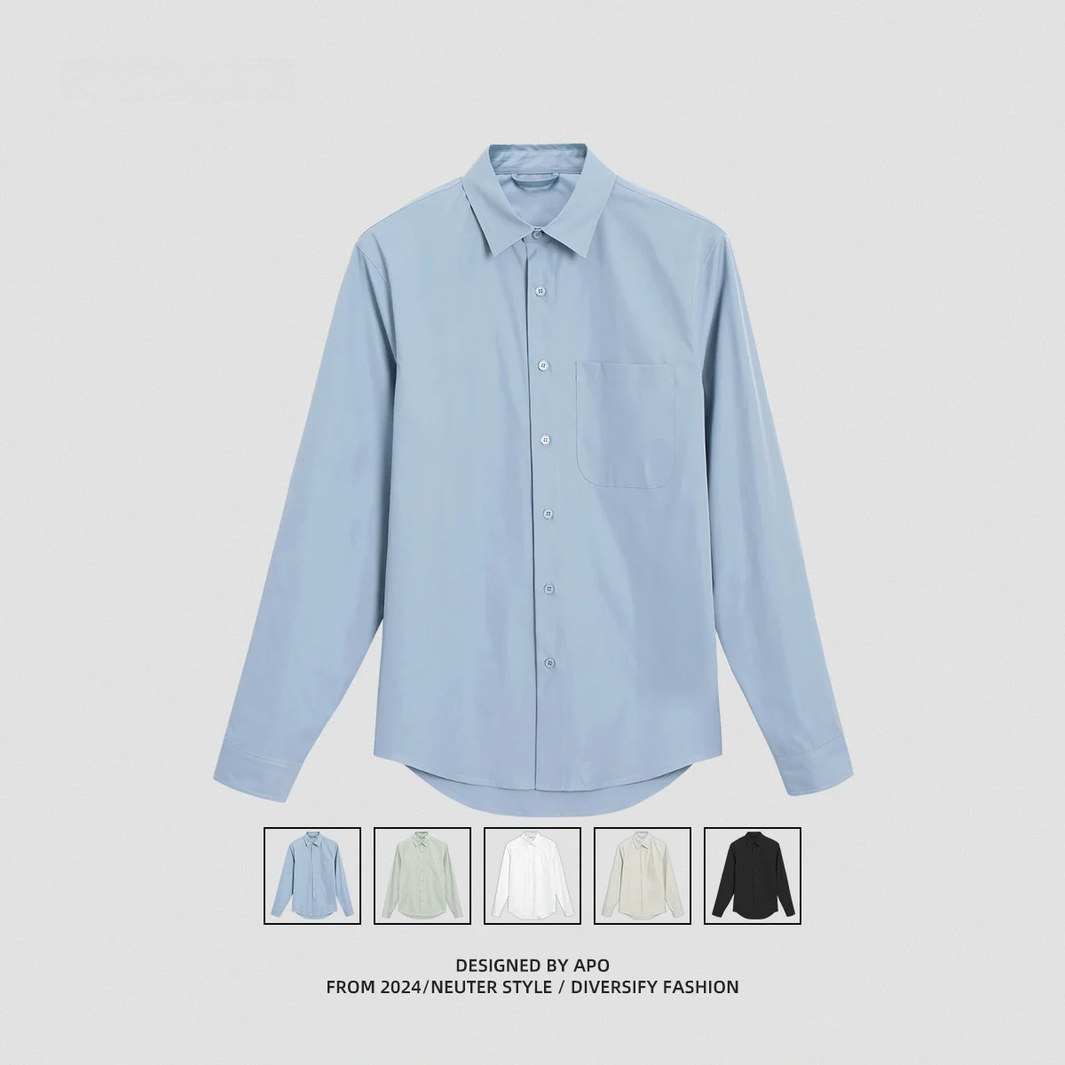 

Мужская повседневная рубашка с длинным рукавом из тканого материала, экологически чистая ткань, весенне-летняя мужская модная одежда