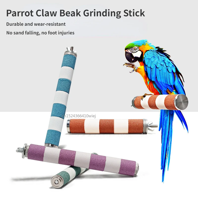 Pet Parrot Bird Claw Beak Grinding Perches Stand Rack Claw Grinding Stick Cage Pigeon Accessories