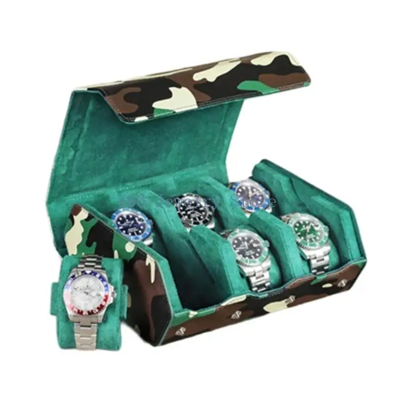 F2TD Leather Watch Case with Soft Interior Practical Storage Box for Multiple Watches